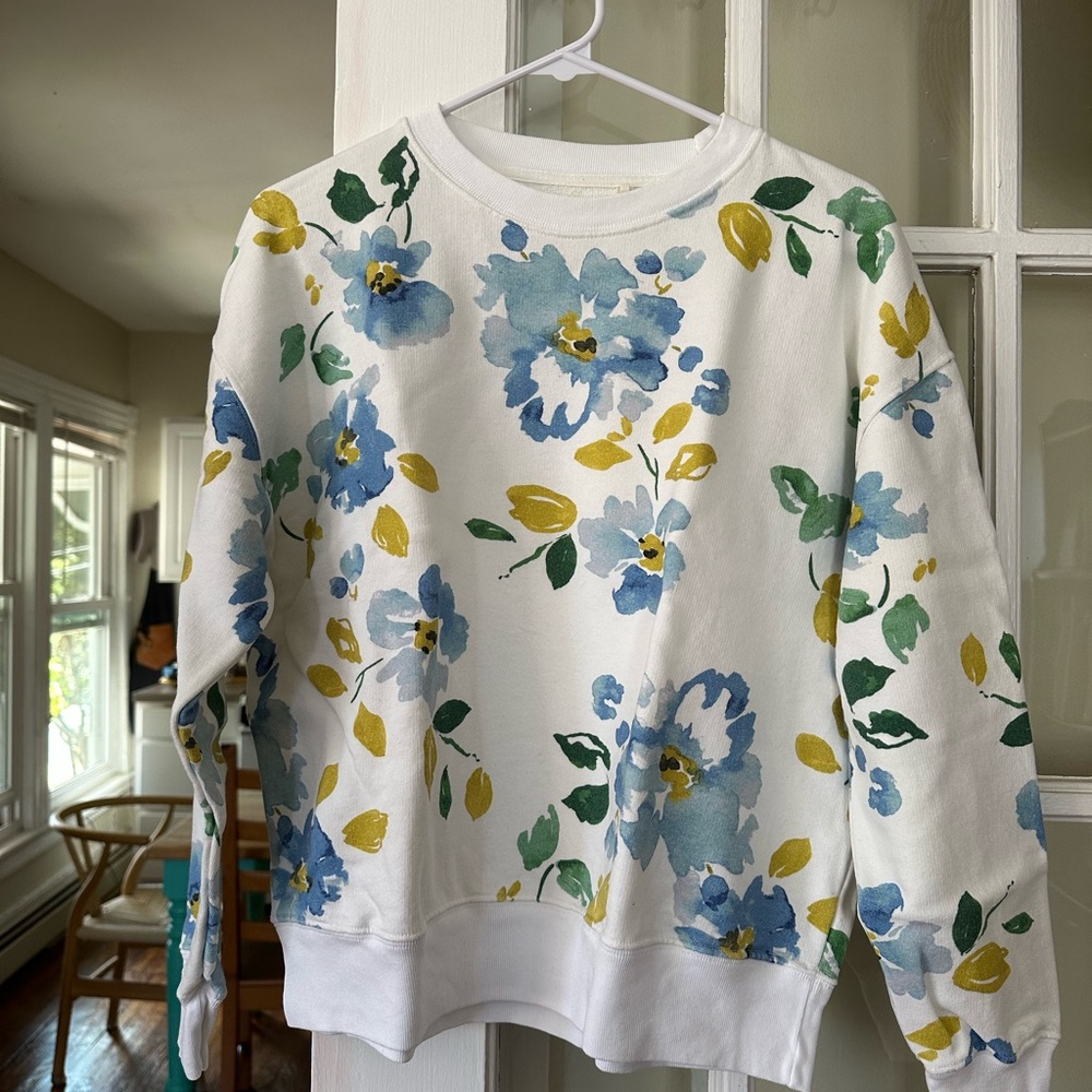 Twothirds Floral Print Crew Neck Sweater